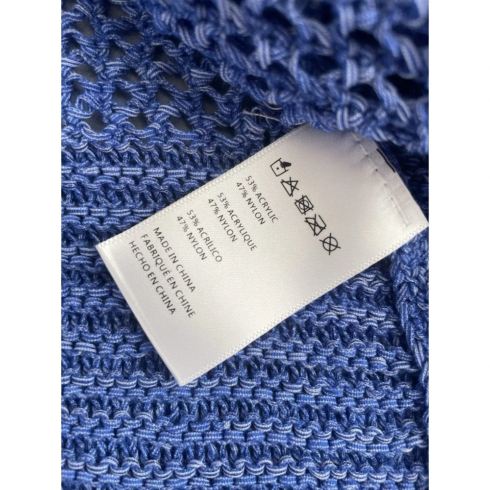 Anthropologie Women One Size Open Knit Cardigan Bell Sleeve Cropped Blue Hippie‎